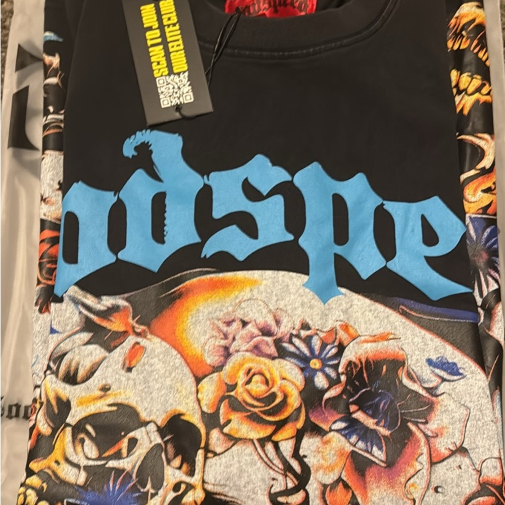 Graphic Print Black and Blue Sweatshirt